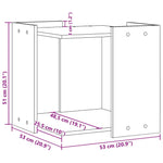 ZNTS Cat Litter Box Enclosure Concrete Grey 53x53x51 cm Engineered Wood 857754