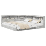 Bookcase Bed Concrete grey 180 x 200 cm Engineered wood 3335746