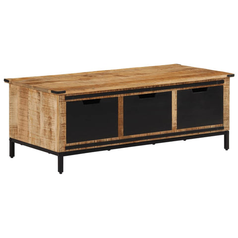 ZNTS Coffee Table with Drawers 110x50x40 cm Solid Wood Mango 374053