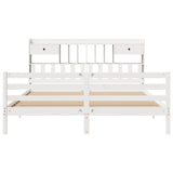 Bookcase Bed without Mattress White 180x200 cm Super King Solid Wood Pine 3321945