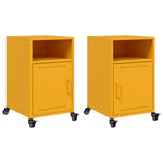 ZNTS Bedside Cabinets 2 pcs Mustard Yellow 36x39x59 cm Steel 846723