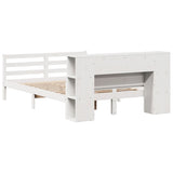 Bookcase Bed without Mattress White 150x200 cm King Solid Wood Pine 3322206