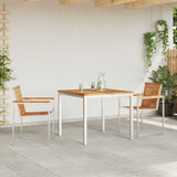 Garden Dining Set 3 pcs Solid Teak Wood and Stainless Steel 3334821