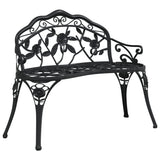 Garden Bench Black Cast Aluminium, Cast Iron Medium 317740