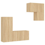 4 Piece TV Wall Units Sonoma Oak Engineered Wood 3216430