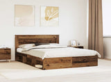 Bed Frame with Headboard Old Wood 150 x 200 cm Solid Pine Wood 3410078