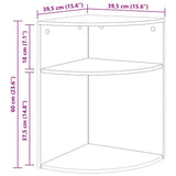End Table Black 39.7 x 39.7 x 60 cm Engineered Wood 891131