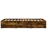Bed Frame with Drawers without Mattress Smoked Oak 140x200 cm 3207277