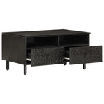 ZNTS Coffee Table Black 80x54x40 cm Solid Wood Mango 356832