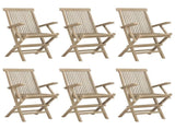 Folding Garden Chair Set of 6 Grey Solid teak wood Standard 3155071