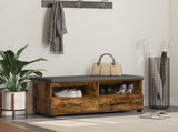 Hall Bench with Cushion with Drawer Smoked Oak 100 x 38 x 46 cm 891468