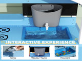 Kids Mud Kitchen Outdoor with Stoves, Sink, Faucet, Storage Shelves, Cookware Accessories for Boys T3398P551666