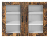 Wall Glass Cabinet LUCCA Smoked Oak 80 x 31 x 80 cm 885070