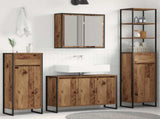 Bathroom Furniture Set with Drawer Old Wood Engineered Wood 3403050