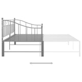 Sofa Bed Frame Grey Powder-coated metal 90x200 cm 324778