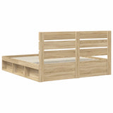 Bed Frame with Headboard Sonoma 180 x 200 cm Solid Pine Wood 3411714