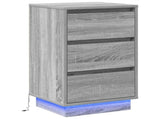 Bedside Cabinet Grey 39 x 34.5 x 65 cm Engineered wood 869631