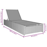 Sun Lounger Reclining Beige 200.5 x 70 x 75 cm Poly Rattan 42004127