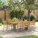 Garden Dining Set 9 pcs Grey Poly Rattan 3365453