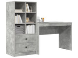 Desk with Drawer with Shelf with Storage 2 pcs Concrete Grey 3337316
