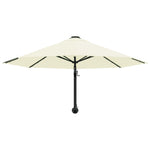 ZNTS Wall-Mounted Garden Parasol with Metal Pole 300 cm Sand 44863