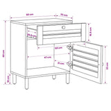 Bedside Table Natural 50 x 33 x 60 cm Solid Mango Wood 4018852