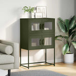 ZNTS Highboard Olive Green 68x39x107 cm Steel 853348