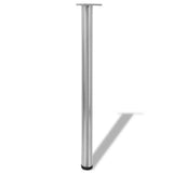 4 Height Adjustable Table Legs Brushed Nickel 870 mm 242146