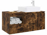 Bathroom Furniture Set 2 pcs Smoked Oak Engineered Wood 3404049