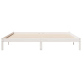 Extra Long Bed Frame without Mattress White 200x220 cm Solid Wood Pine 852427