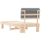 Bed Frame with Upholstered Headboard Natural and Light Grey 877439