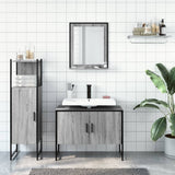 3 Piece Bathroom Cabinet Set Grey Sonoma Engineered Wood 3214352