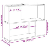 Book Cabinet/Room Divider Artisan Oak 80x24x63 cm 856735