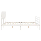 Bed Frame without Mattress White Super King Size Solid Wood 3195302