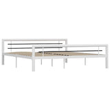 Bed Frame White and Black Metal Super King Durable Bed Frame 284549