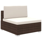 ZNTS 6 Piece Garden Lounge Set with Cushions Poly Rattan Brown 41268