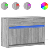 TV Cabinet with LED Grey Sonoma 91x34x61 cm Engineered Wood 852185