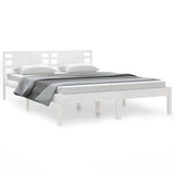 Bed Frame without Mattress White 120x200 cm Solid Wood Pine 3104214