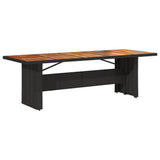 Garden Table with Acacia Wood Top Black 240x90x75 cm Poly Rattan 365595