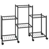 Flower Stand with Wheels 83x25x63.5 cm Black Iron 343126
