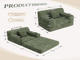 1-Seater Sleeper Sofa, Compressed Corduroy Sofa with High Backrest, Metal Frame, High-Density Foam, W3779P501255