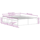 Bed Frame without Mattress Old Wood 135x190 cm Engineered Wood 3329315