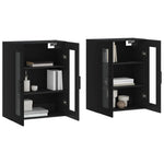 Wall Mounted Cabinets 2 pcs Black Engineered Wood 3197962