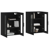 Wall Mounted Cabinets 2 pcs Black Engineered Wood 3197962