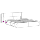 Bed Frame with Storage White 180 x 200 cm Engineered Wood 3433414