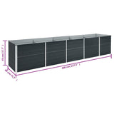 Garden Raised Bed Galvanised Steel 400x80x45 cm Anthracite 47059