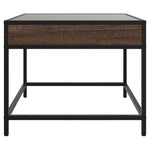 ZNTS Coffee Table with Infinity LED Brown Oak 50x50x41 cm 847681