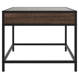 ZNTS Coffee Table with Infinity LED Brown Oak 50x50x41 cm 847681