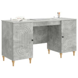 Desk with Door Concrete Grey 142.5 x 50 x 75 cm Engineered Wood 3414579