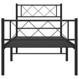 Metal Bed Frame without Mattress with Footboard Black 100x200cm 372290